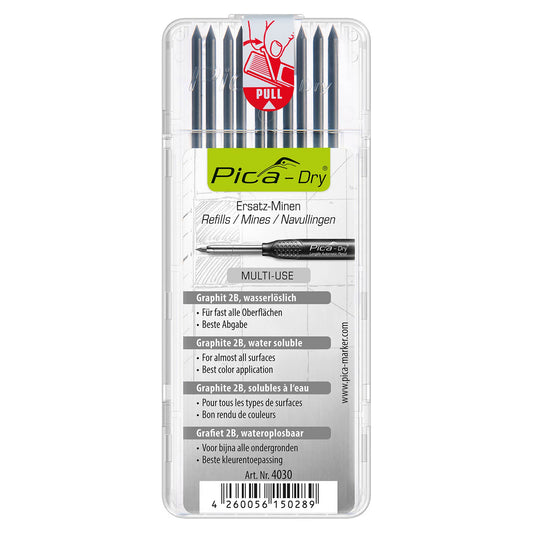 PICA 4030 Dry Pencil Refills - Graphite 10 pack Gold