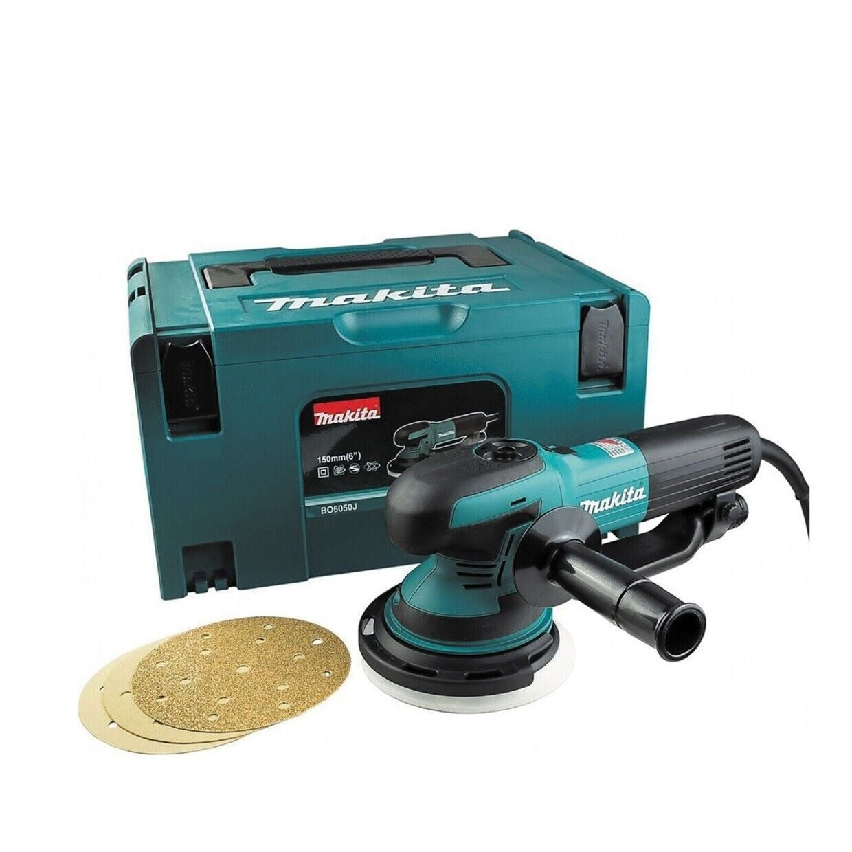 Makita Sander 150mm Orbital BO6050J 2 240V Random 240v  Gold