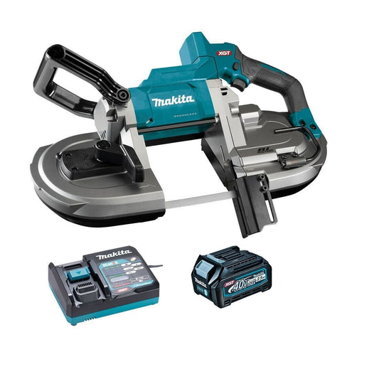 Makita PB002GD101 40v Max XGT Brushless Portable Bandsaw  1x2 5Ah  charger  Gold