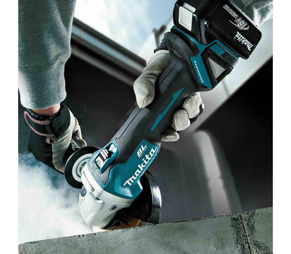 Makita DGA504Z 18V Brushless Angle Grinder action masonry