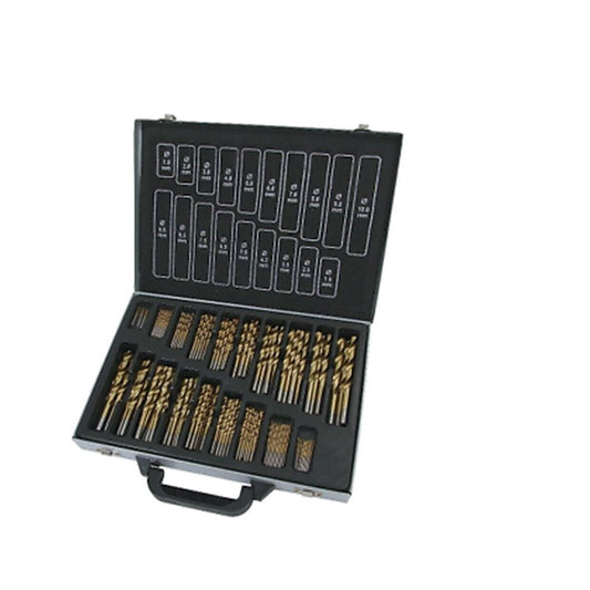 PTI 170pc Titanium Coated HSS Drill Bit Set 1mm to 10mm Metal Carry Case PTI0133 Silver