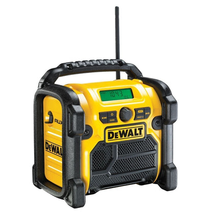 DeWalt DCR020 Cordless 10 8 14 4 18V XR DAB  Compact Jobsite Radio Body  Silver