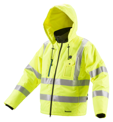 Makita CJ106DZ2XL XX Large Heated Hi vis hooded jacket 