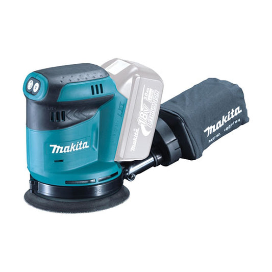 Makita Orbital Sander 125mm DBO180Z 18V Cordless Random Body Only  Silver