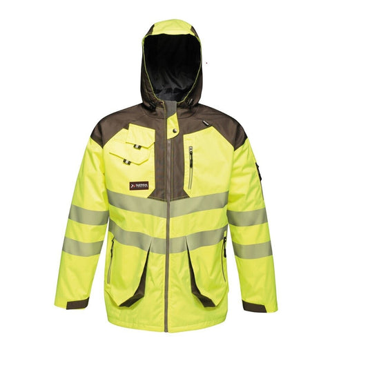 Regatta TRA340 Extra Large  XL  Hi-Vis Waterproof Hooded Work Jacket pro  Gold