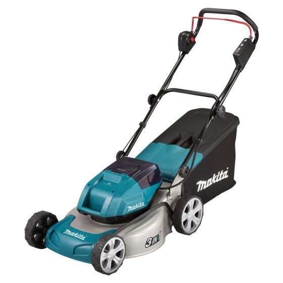 Makita lawn mower DLM460PT4 4 x 5.0ah double charger cordless 36V 46CM LXT Twin 18V 40L Silver